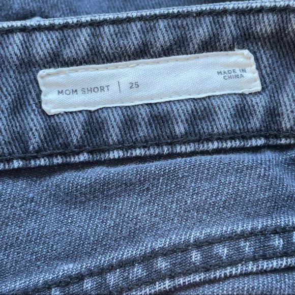 PacSun 100% cotton dark grey denim jean roll up hem Mom Shorts size 25 - Picture 5 of 10